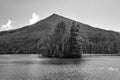 A Black and White Winter View Abbott Lake and Sharp Top Mountain Royalty Free Stock Photo